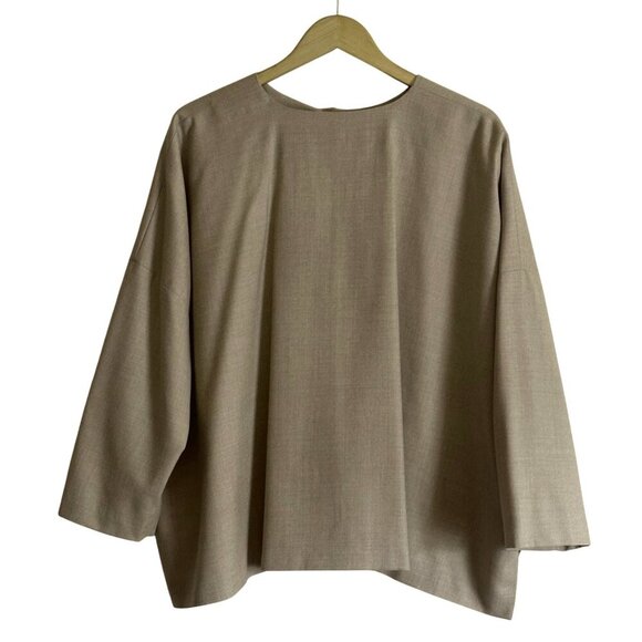 Eskander Wool Cashmere Boxy Jacket Womens Size 6/8 Lagenlook Old Money Luxe Mod - Picture 7 of 14